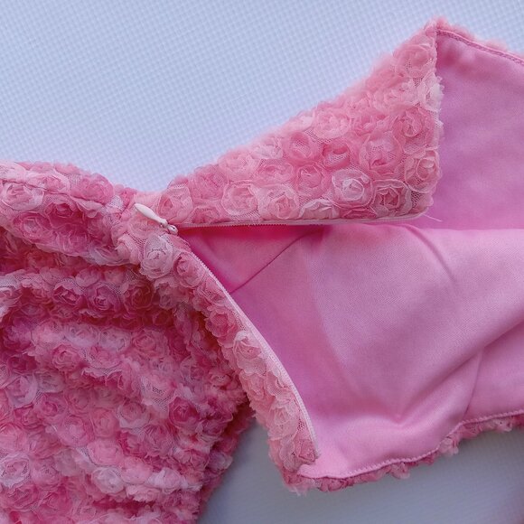 LE LIS Peony Delight smocked pink rosette‎ crop top puff sleeves size XS - Picture 10 of 10